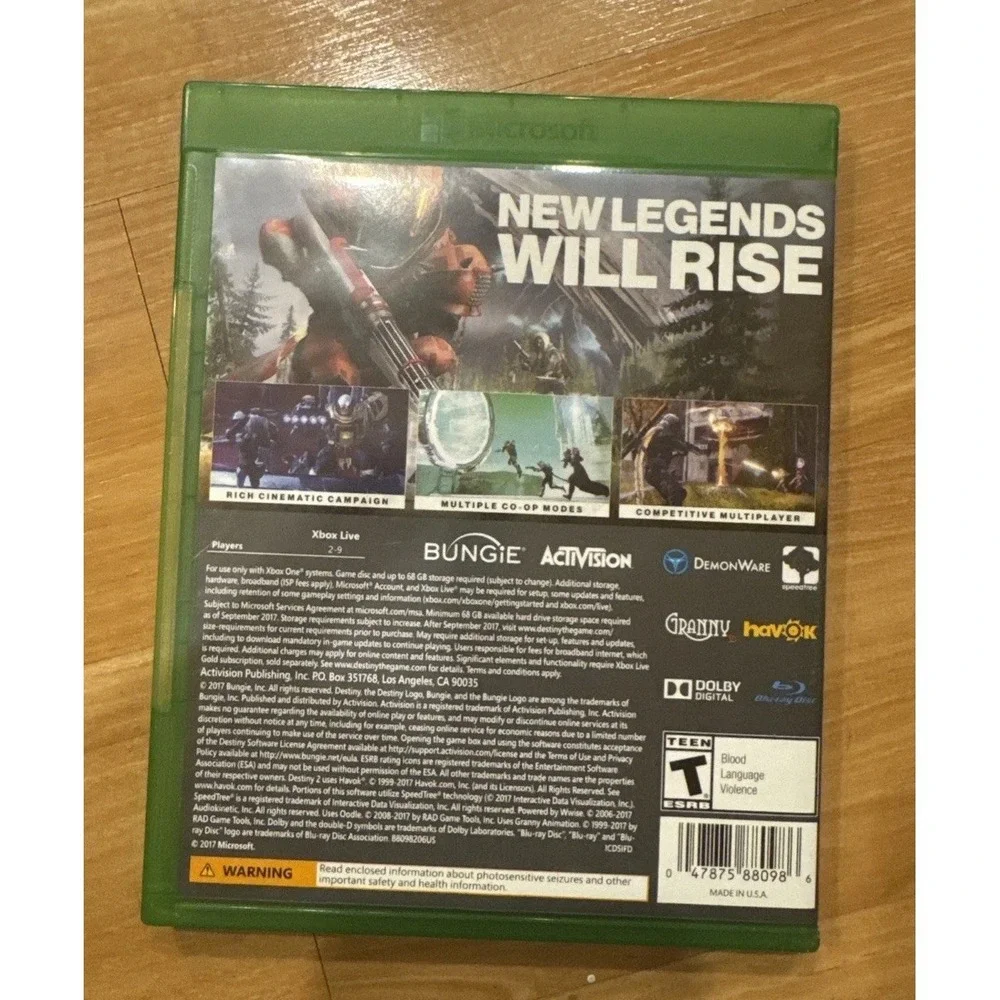 Destiny 2 Xbox One Microsoft 2017‎ Bungie Activision First Person Shooter Game